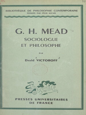 cover image of G. H. Mead, sociologue et philosophe